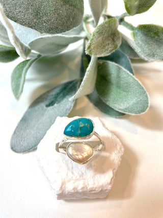 Sleeping Beauty Turquoise and Pearl Ring