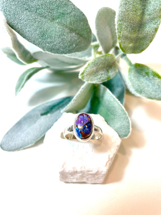 Purple Copper Turquoise Ring