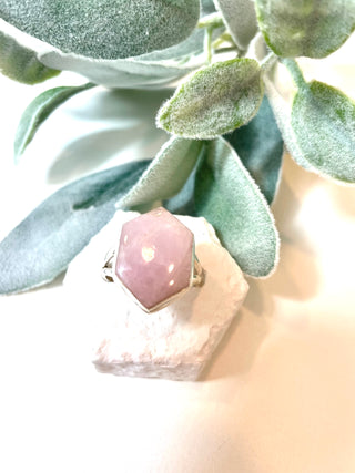 Natural Pink Kunzite Hexagon Ring