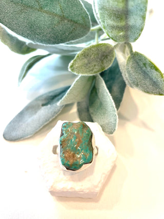 Natural Green Kingman Turquoise Ring