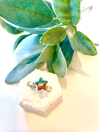 Spiny Oyster Arizona Turquoise Star Ring