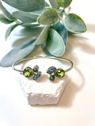 Peridot, Aquamarine, Tourmaline Designer Twister Bracelet