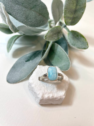 Blue Larimar Ring-Square