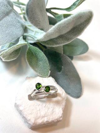 Green Chrome Diopside Stacking Ring