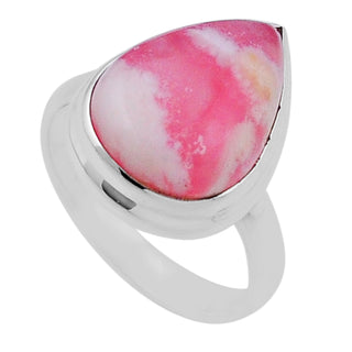 33 Pink Plume Agate Ring Sz 7