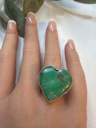 105 Boulder Chrysoprase Ring Sz 9