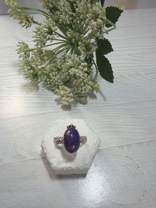 Purple Copper Turquoise Ring with detail