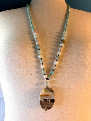 201 Amazonite Natural Stone Beaded Necklace