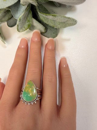 59 Pear Arizona Mohave Turquoise Ring Sz 8
