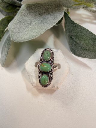 3 Arizona Mohave Turquoise Ring Sz 6.5