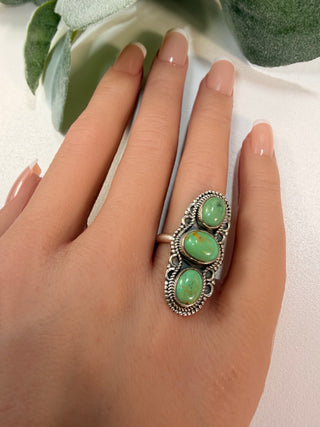 3 Arizona Mohave Turquoise Ring Sz 6.5