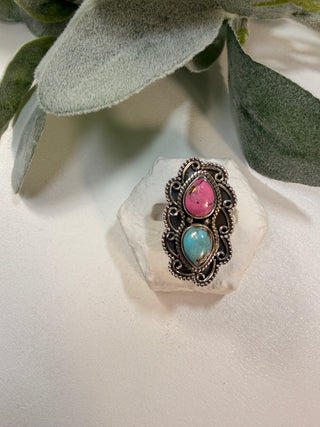 5 Cotton Candy Turquoise Ring Sz 6