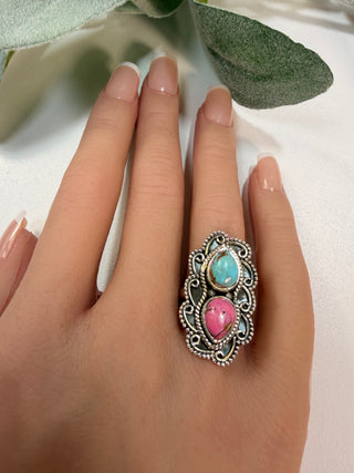 5 Cotton Candy Turquoise Ring Sz 6