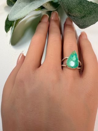 6 Arizona Mohave Turquoise Ring Sz 6.5