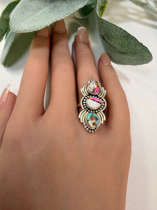 50 Cotton Candy Turquoise Ring Sz 7