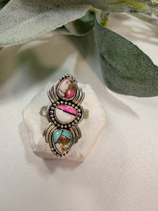 50 Cotton Candy Turquoise Ring Sz 7