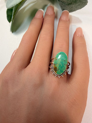 16 Arizona Mohave Turquoise Ring Sz 6.5