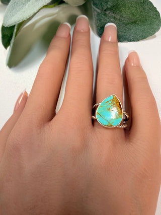 25 Arizona Mohave Turquoise Ring Sz 6.5