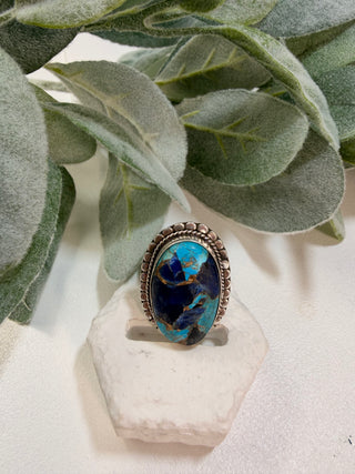 72 Simulated Blue Copper Turquoise Ring Sz 8