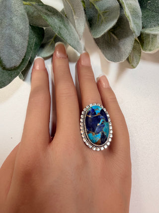 72 Simulated Blue Copper Turquoise Ring Sz 8