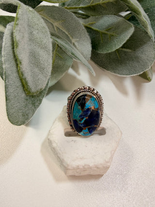 72 Simulated Blue Copper Turquoise Ring Sz 8