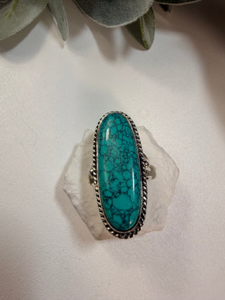 76 Simulated Turquoise Ring Sz 8
