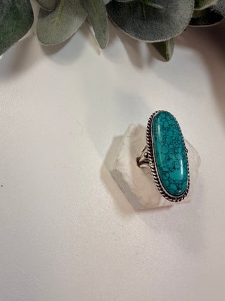 76 Simulated Turquoise Ring Sz 8