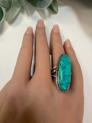 51 Simulated Turquoise Ring Sz 7
