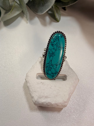 51 Simulated Turquoise Ring Sz 7