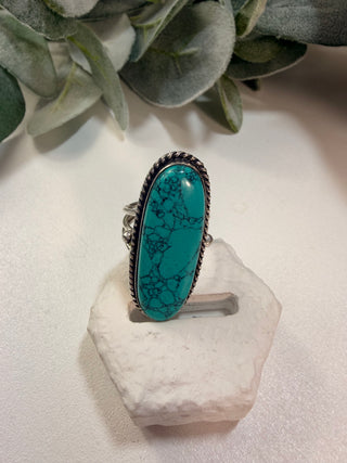 51 Simulated Turquoise Ring Sz 7