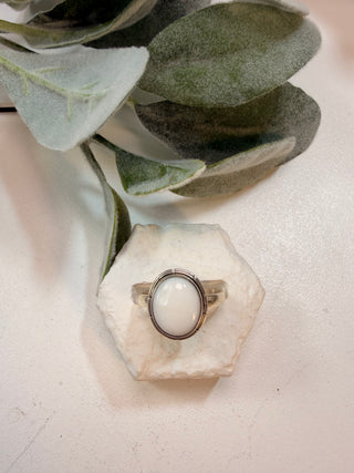 94 Natural White Opal Ring Sz 9