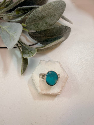 96 Nevada Aztec Mtn Turquoise Ring Sz 9