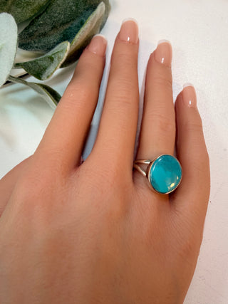 96 Nevada Aztec Mtn Turquoise Ring Sz 9