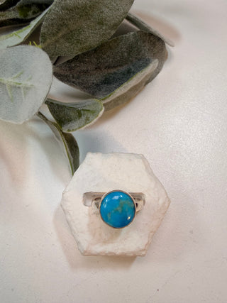 9 Nevada Aztec Mtn Turquoise Ring Sz 6.5