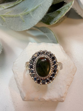 58 Turkish Rainforest Chrysocolla Ring Sz 8.5