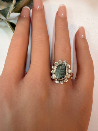 54 Natural Aquamarine Ring Sz 7