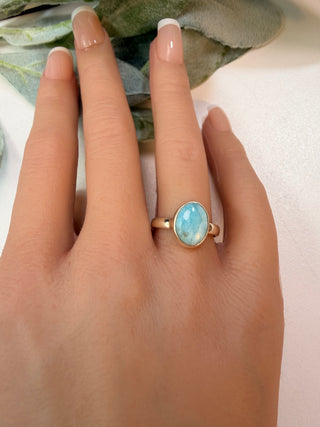 39 Larimar Ring Sz 7