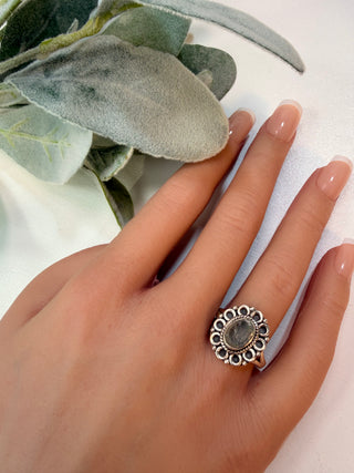 98 Natural Aquamarine Ring Sz 9
