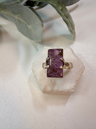 63 South African Natural Purpurite Ring Sz 8