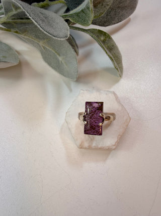 63 South African Natural Purpurite Ring Sz 8