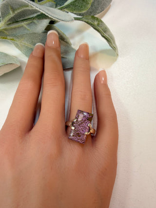 63 South African Natural Purpurite Ring Sz 8