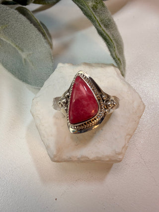 55 Natural Pink Thulite Ring Sz 7.5