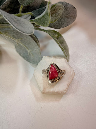 55 Natural Pink Thulite Ring Sz 7.5