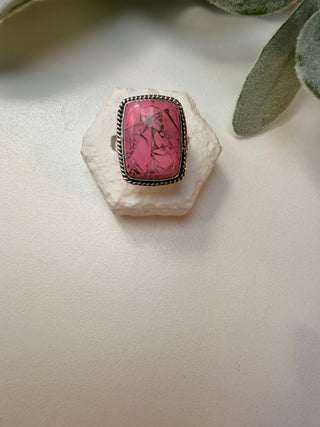 100 Pink Matrix Ring Sz 9