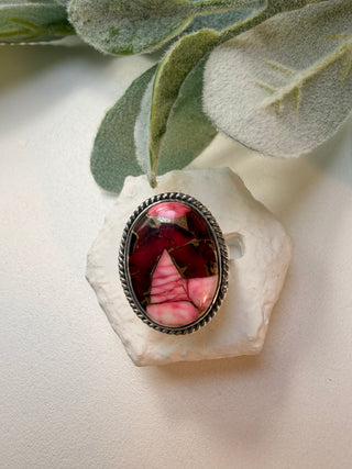 56 Red Dahlia Ring Sz 7.5