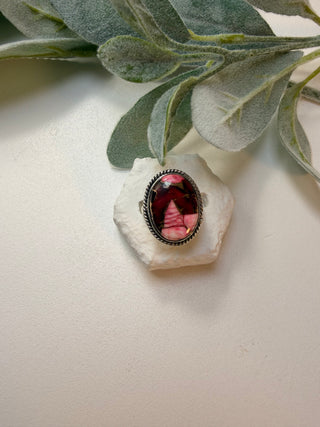 56 Red Dahlia Ring Sz 7.5