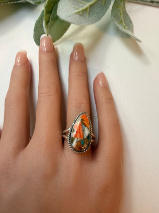 102 Oyster Copper Turquoise Ring Sz 9