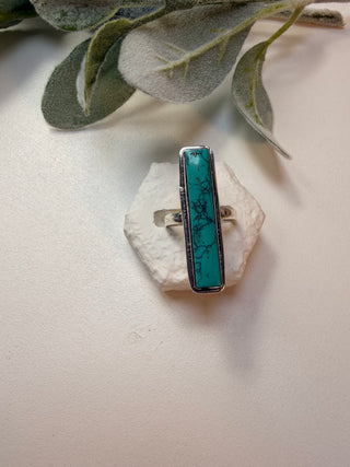 103 Simulated Turquoise Ring Sz 9