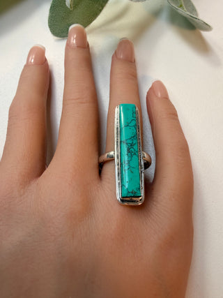 103 Simulated Turquoise Ring Sz 9