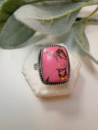 75 Pink Matrix Ring Sz 8